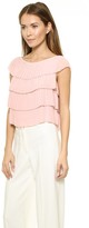 Thumbnail for your product : Milly Chiffon Pleated Layer Blouse