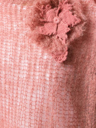 Valentino floral appliqué knit jumper
