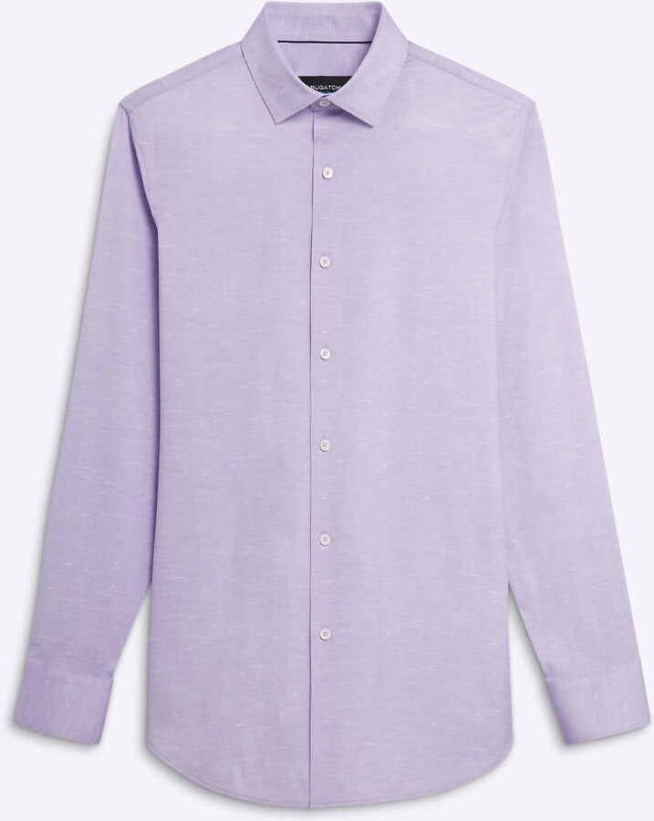 Bugatchi Uomo Men's 8-Way Stretch Sport Shirt In Lilac