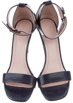 Celine Embossed Ankle Strap Sandals
