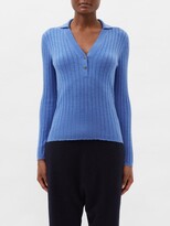 Thumbnail for your product : Lisa Yang Faya Rib-knitted Cashmere Polo Sweater - Blue
