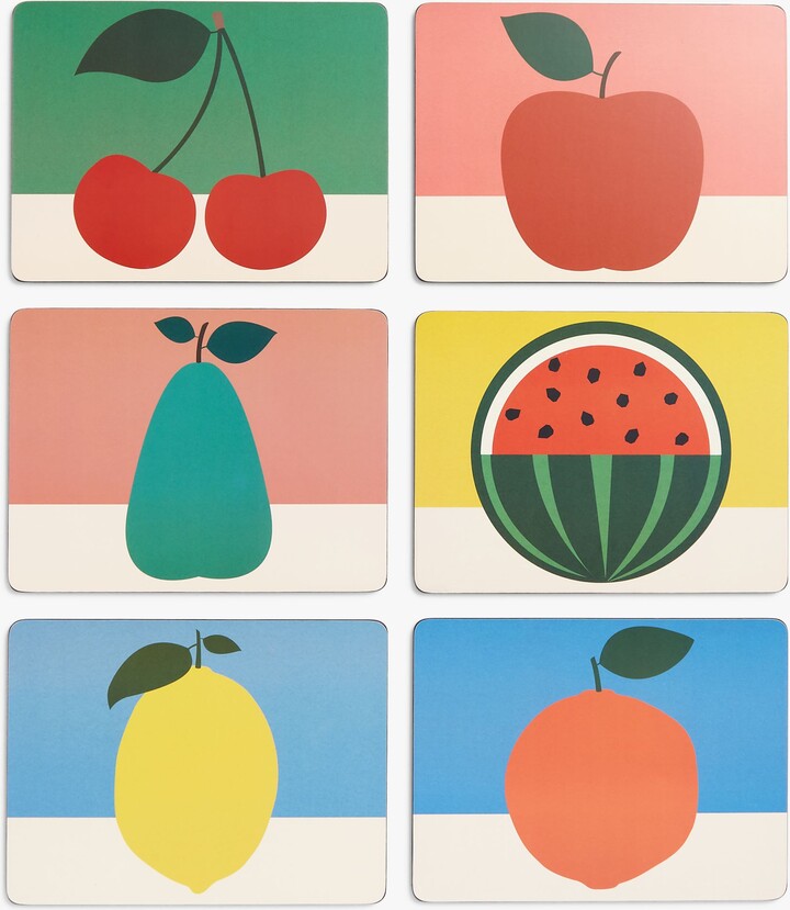 EAST END PRINTS Cork Backed Fruit Design Placemats, Set of 6, Multi ShopStyle