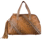 Thumbnail for your product : Carlos Falchi Studded Python Satchel