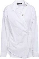 Thumbnail for your product : Cédric Charlier Asymmetric Cotton-poplin Wrap Shirt