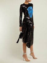 Thumbnail for your product : Preen by Thornton Bregazzi Stephanie Sequinned Panelled Midi Dress - Black Blue