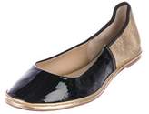 Thumbnail for your product : Diane von Furstenberg Metallic Round-Toe Flats