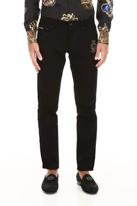 Dolce & Gabbana Jeans With Bands And Embroidery