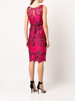 Thumbnail for your product : Marchesa Notte Floral-Lace Semi-Sheer Midi Dress