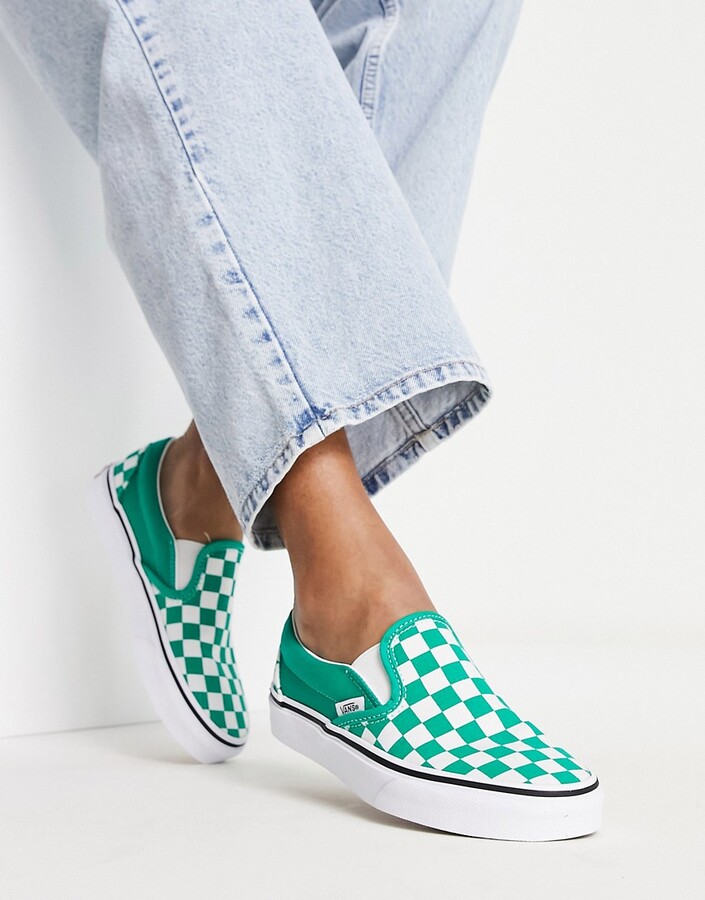 turquoise vans slip on