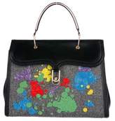 Thumbnail for your product : Olympia Le-Tan Beaded Paint Splatter Satchel
