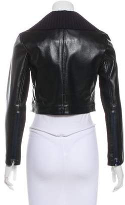 Calvin Klein Collection Crop Leather Jacket