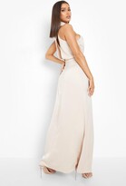 Thumbnail for your product : boohoo Satin Halterneck Twist Maxi Bridesmaid Dress