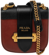 Thumbnail for your product : Prada Rust/Black Cahier Leather Crossbody Bag