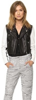 Thumbnail for your product : Yigal Azrouel Cut25 by Leather Jacket with Zip Off Sleeves