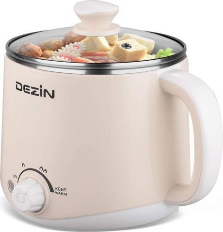 STARWELL Dezin Electric Pot, 1.6L Ramen Cooker, Hot Pot Electric Stainless Steel, Multifunctional Cooker for Egg, Pasta, Soup, Porridge, Oatmeal with...
