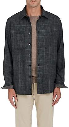 Luciano Barbera Men's Checked Wool-Blend Twill Shirt