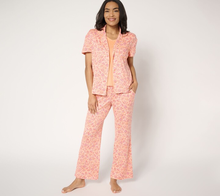 Muk Luks Cloud Knit and Ribbed Knit Three Piece Pajama Set