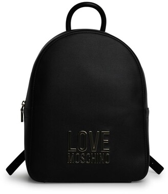 Love Moschino Logo Plaque Zip Around Backpack