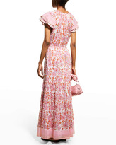 Thumbnail for your product : Alicia Bell Eva Floral Cotton-Silk Tassel-Tie Maxi Dress
