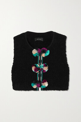 Isabel Marant - Ginesa Pompom-embellished Wool-blend Bouclé Vest - Black