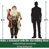 Thumbnail for your product : Fraser Hill Farms Life-Size Indoor Christmas Decoration, 5-Ft. Scroll, Gift Sack, And Bear, Wearing A Nordic Sweater Standing Santa Claus