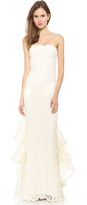 Thumbnail for your product : Reem Acra Strapless Re-Embroidered Lace Gown