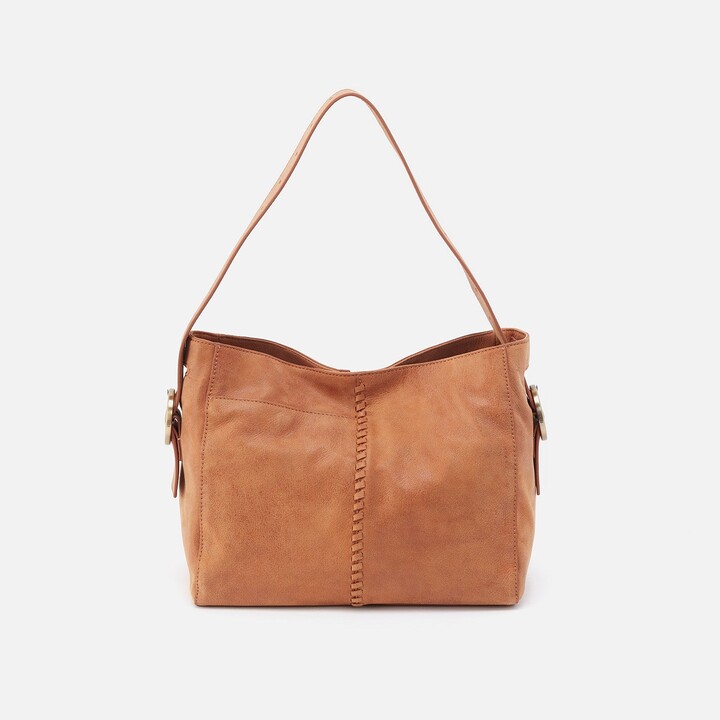 Hobo Render Shoulder Bag In Buffed Leather - Whiskey