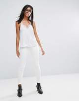 Thumbnail for your product : AllSaints Linn Top With Lace Trim