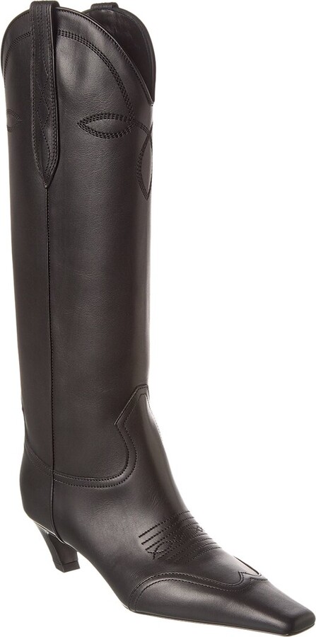 KHAITE The Dallas Leather Knee-High Boot - ShopStyle