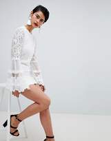 Thumbnail for your product : Missguided High Neck Bell Sleeve Lace Dress