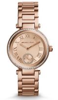 Thumbnail for your product : Michael Kors Mini Skylar Rose Goldtone Stainless Steel Glitz Bracelet Watch
