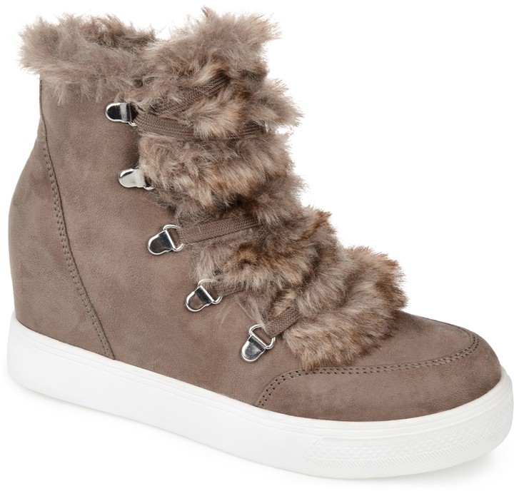 dv8 breana faux suede wedge bootie