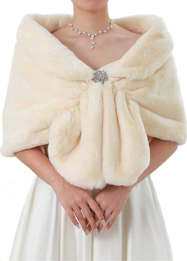 fur shawls for bridesmaids