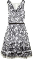 Thumbnail for your product : Oscar de la Renta Printed silk-chiffon and tulle dress