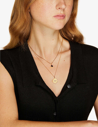 EDGE OF EMBER Visionary charm 18ct yellow gold-plated sterling silver, blue  topaz and white topaz necklace - ShopStyle