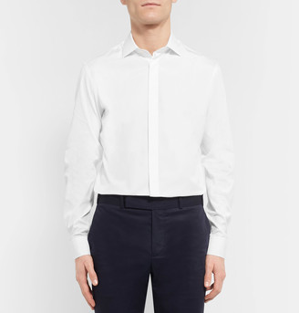 Giorgio Armani White Slim-Fit Cotton Shirt