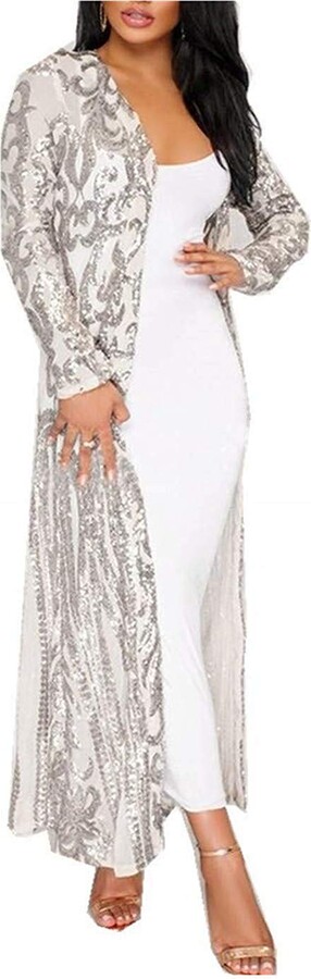 silver sequin cardigan