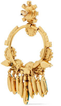 Elizabeth Cole 24-karat Gold-plated, Swarovski Crystal And Stone Earrings