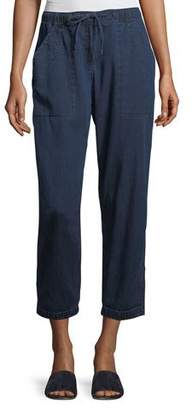 Eileen Fisher Slouchy Denim Drawstring Ankle Pants