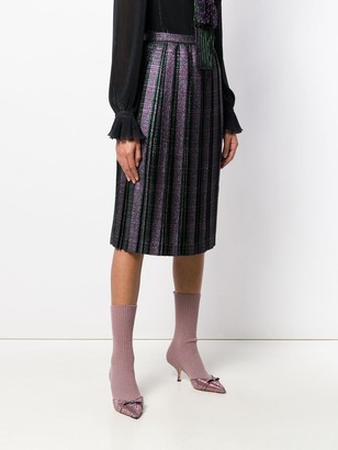 Marco De Vincenzo Checked Pleated Skirt