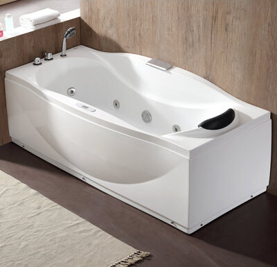 EAGO 71" x 32" Freestanding Whirlpool Fiberglass Bathtub