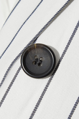 Iris & Ink Mallee Double-breasted Pinstriped Cotton-blend Twill Blazer
