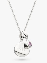 Thumbnail for your product : Kit Heath Personalised Sterling Silver Pebble and Tag Birthstone Pendant Necklace