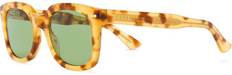 Gucci Eyewear green frame rectangular sunglasses