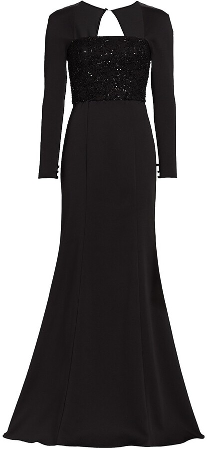 black sequin evening gowns