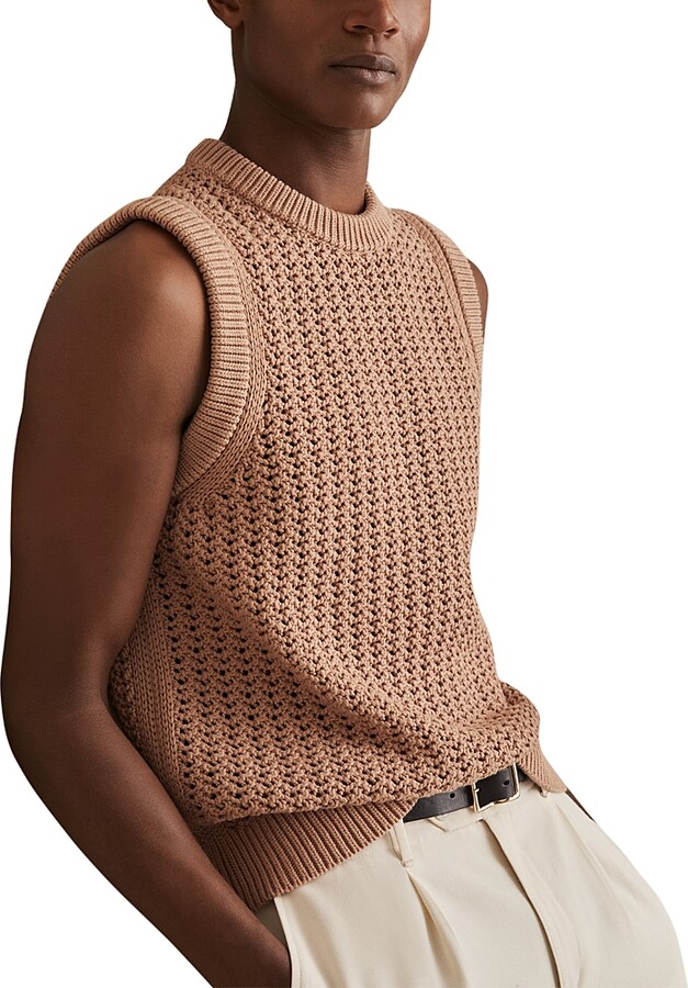 Reiss Bryant Crochet Sweater Vest