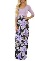 Thumbnail for your product : DUNEA Women's Maxi Dress Floral Printed Autumn 3/4 Sleeve Casual Tunic Long Maxi Dress
