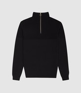 Thumbnail for your product : Reiss HAROLD RIBBED ZIP NECK JUMPER Black