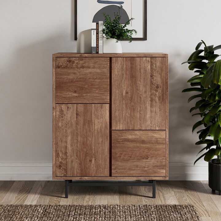 Dunelm Fulton Tall 4 Door Pine Brown/Black ShopStyle Shoe