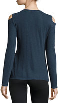 Thumbnail for your product : Lanston Cold-Shoulder Long-Sleeve Athletic Tee, Navy